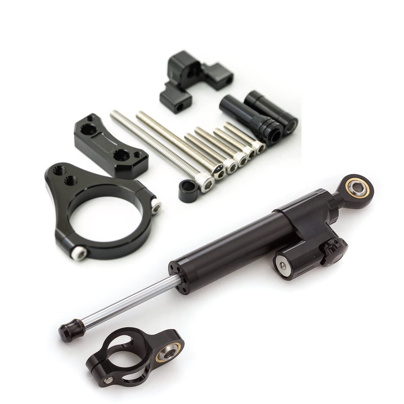 Fit For Kugoo Gbooster Scooter Steering Damper CNC Motorcycle Stabilizer Steering Damper 50mm Clamp Mounting Bracket Support Kit Black